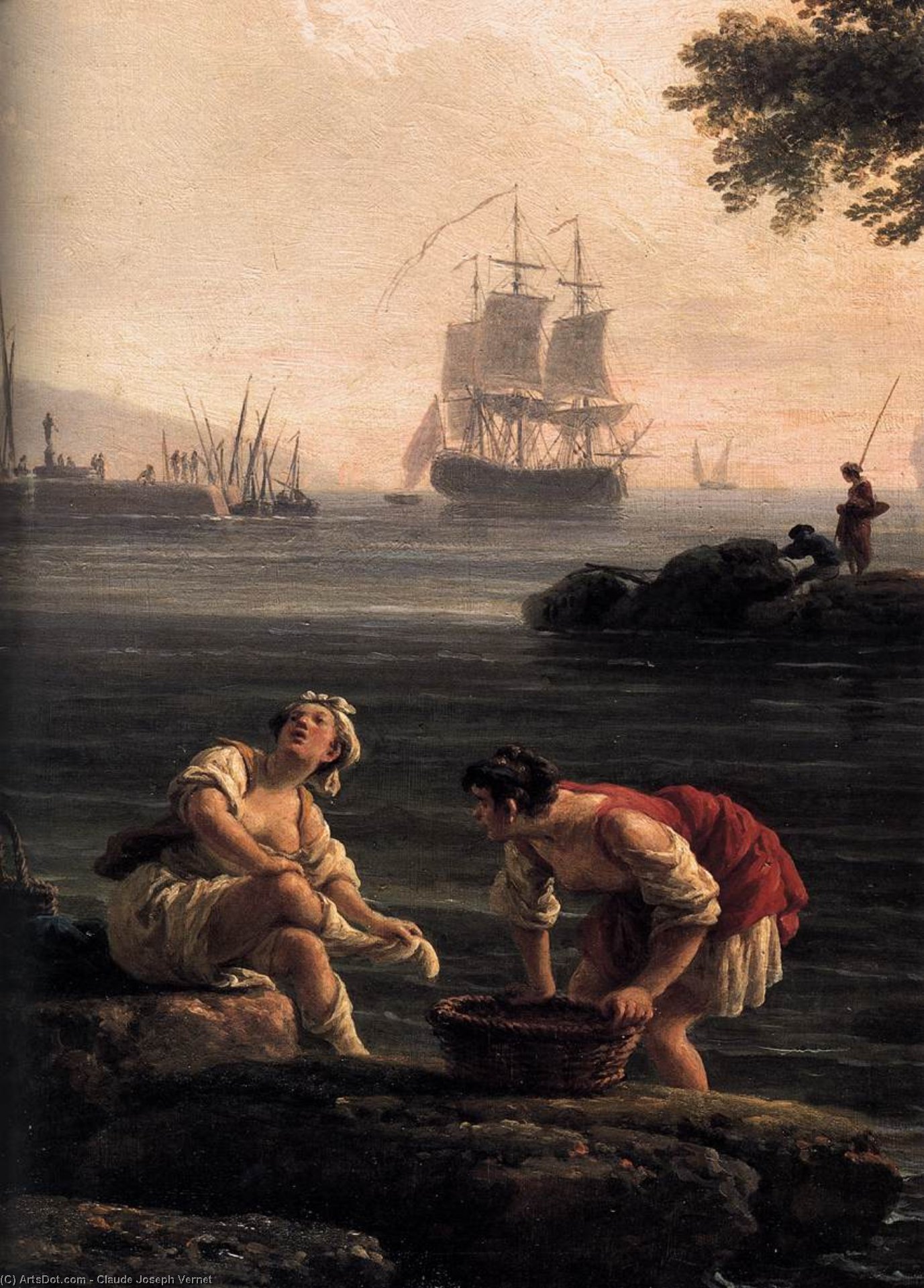 A Seashore (detail) — Claude-joseph Vernet