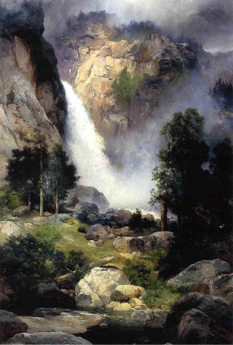 Cascade Falls, Yosemite — Thomas Moran