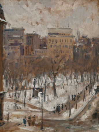 Square In Paris, Snowy Weather — Gustave Caillebotte