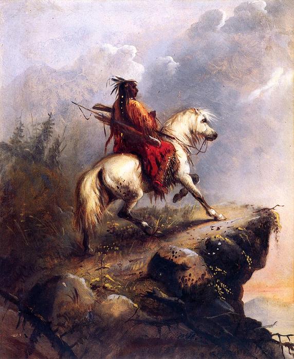 Crow Indian On The Lookout — Alfred Jacob Miller