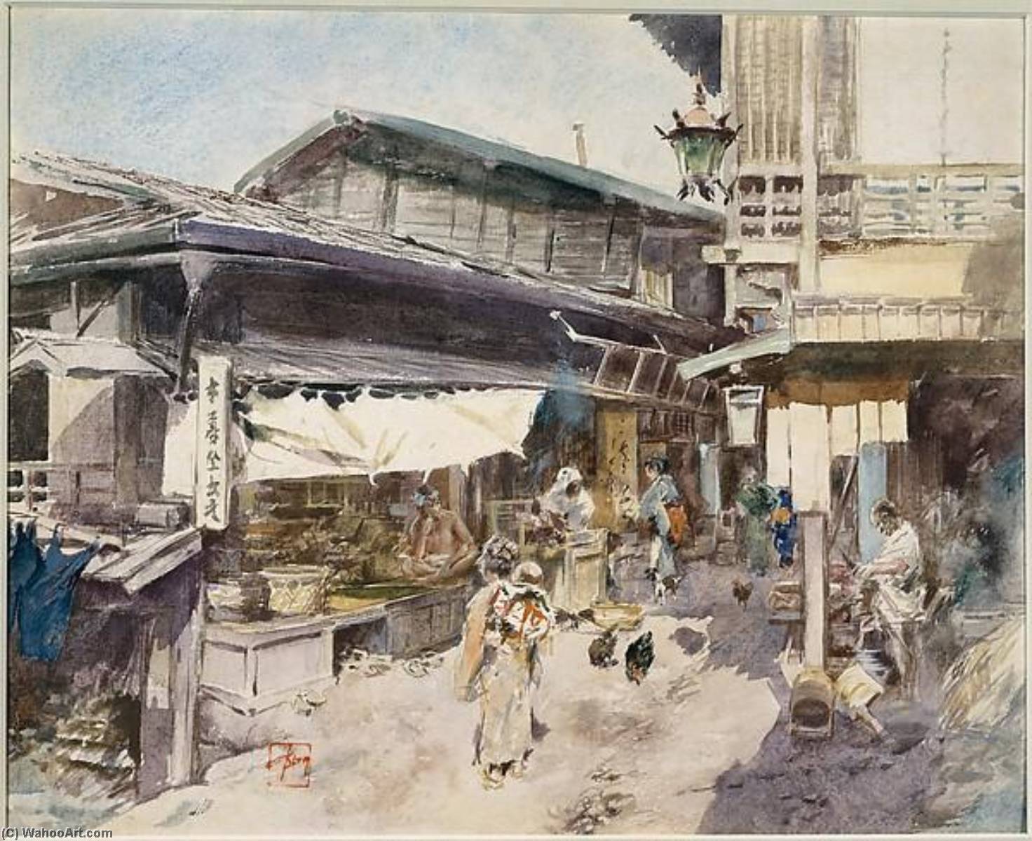 Street Scene In Ikao, Japan — Robert Frederick Blum