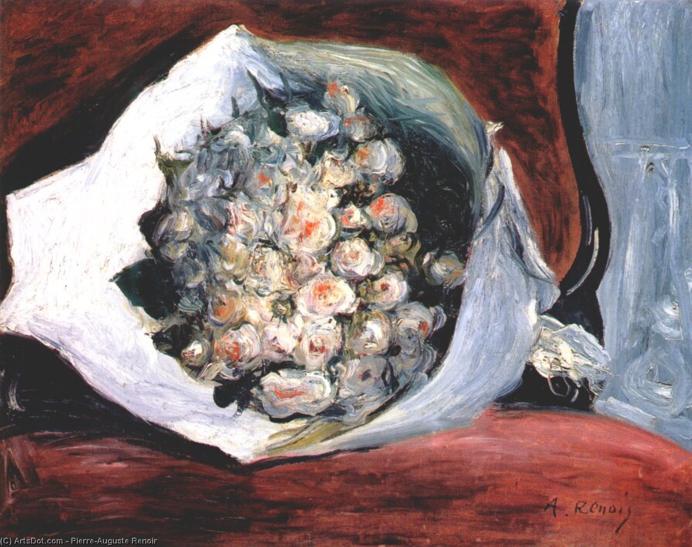Bouquet In A Theater Box — Pierre-auguste Renoir