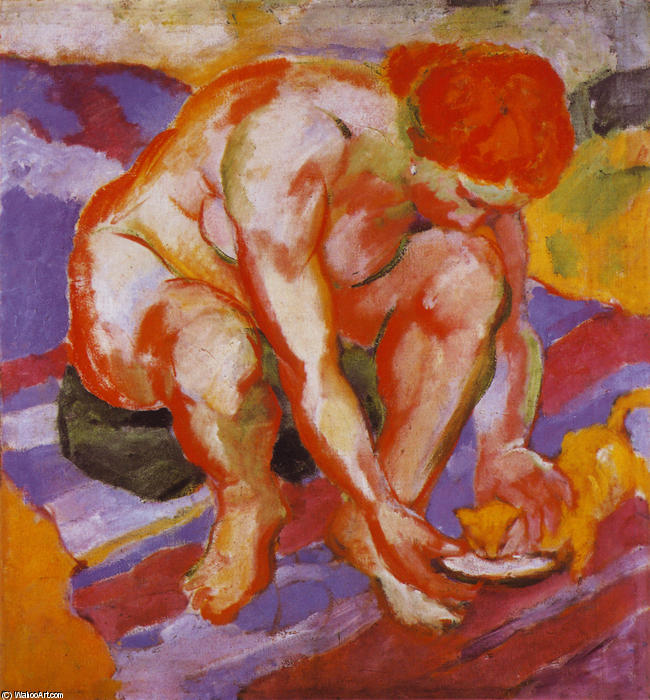 Nude With Cat — Franz Marc