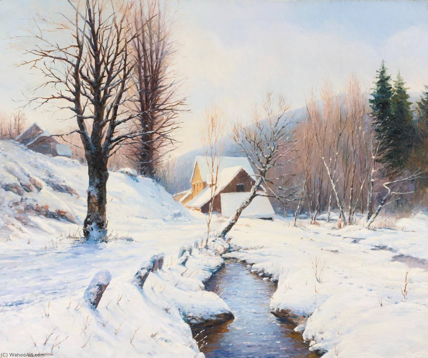 Winter Landscape — Georgy Zakharovich Bashinzhagyan