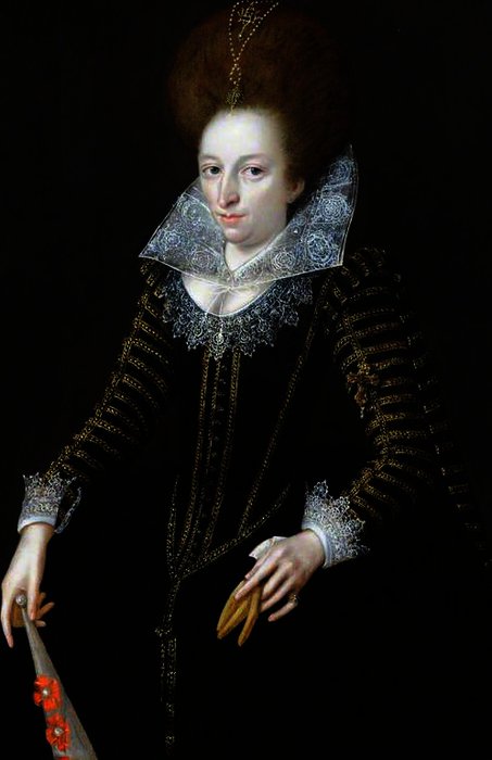 Portrait Of An Unknown Lady, Aged 31, Holding A Glove And A Fan — Marcus The Younger Gheeraerts
