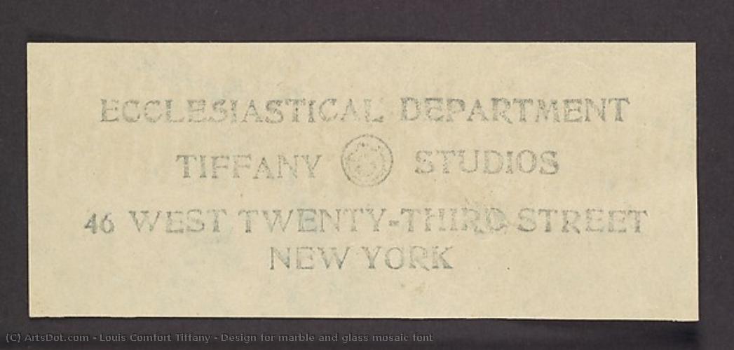 Design For Marble And Glass Mosaic Font — Louis Comfort Tiffany