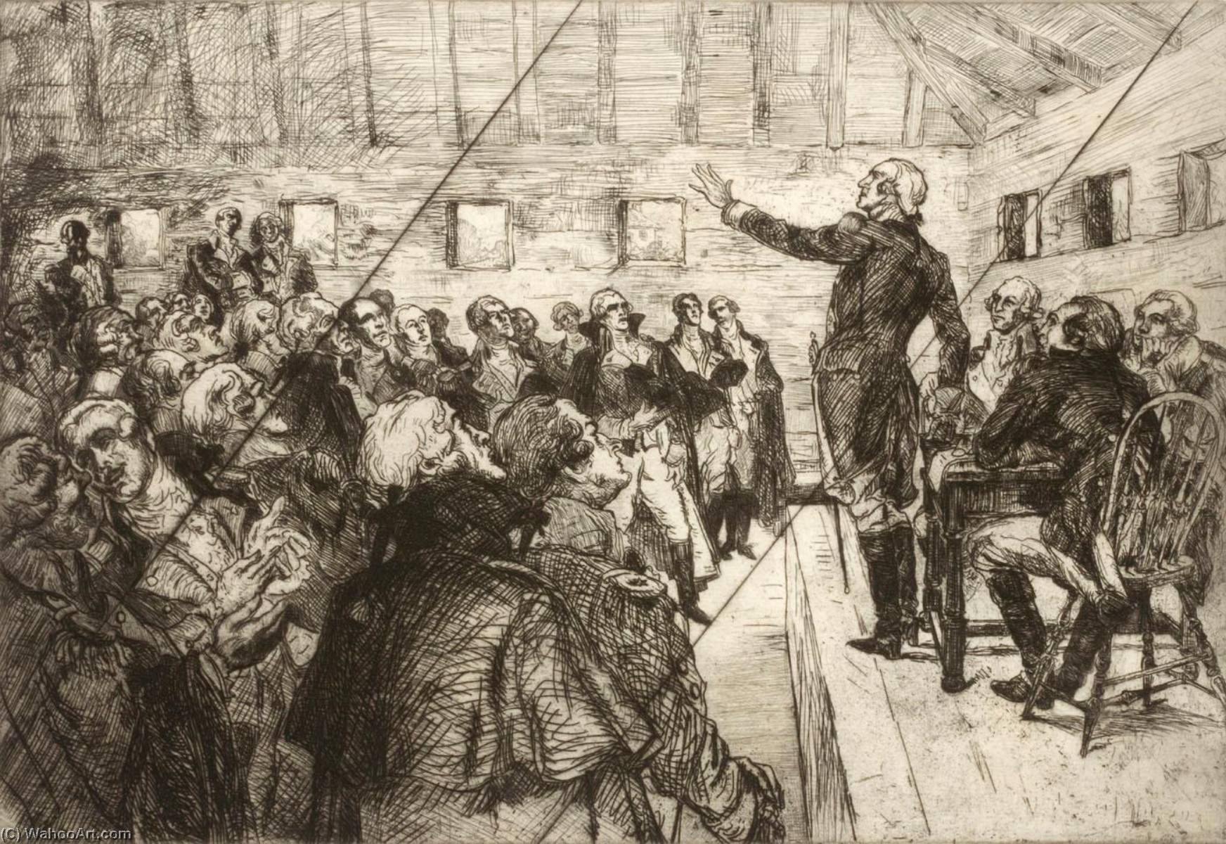 Washington Prevents A Military Dictatorship (cancelled Plate From The Portfolio The Bicentennial Pageant Of George Washington ) — Albert Edward Sterner
