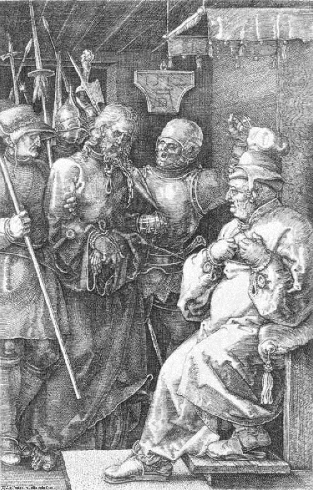 Christ Before Caiaphas (no. 4) — Albrecht Dürer