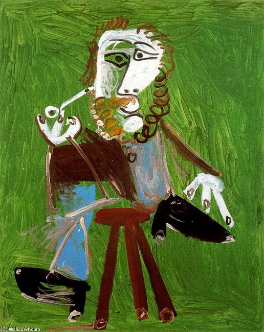 Seated Man With Pipe 1 — Pablo Picasso
