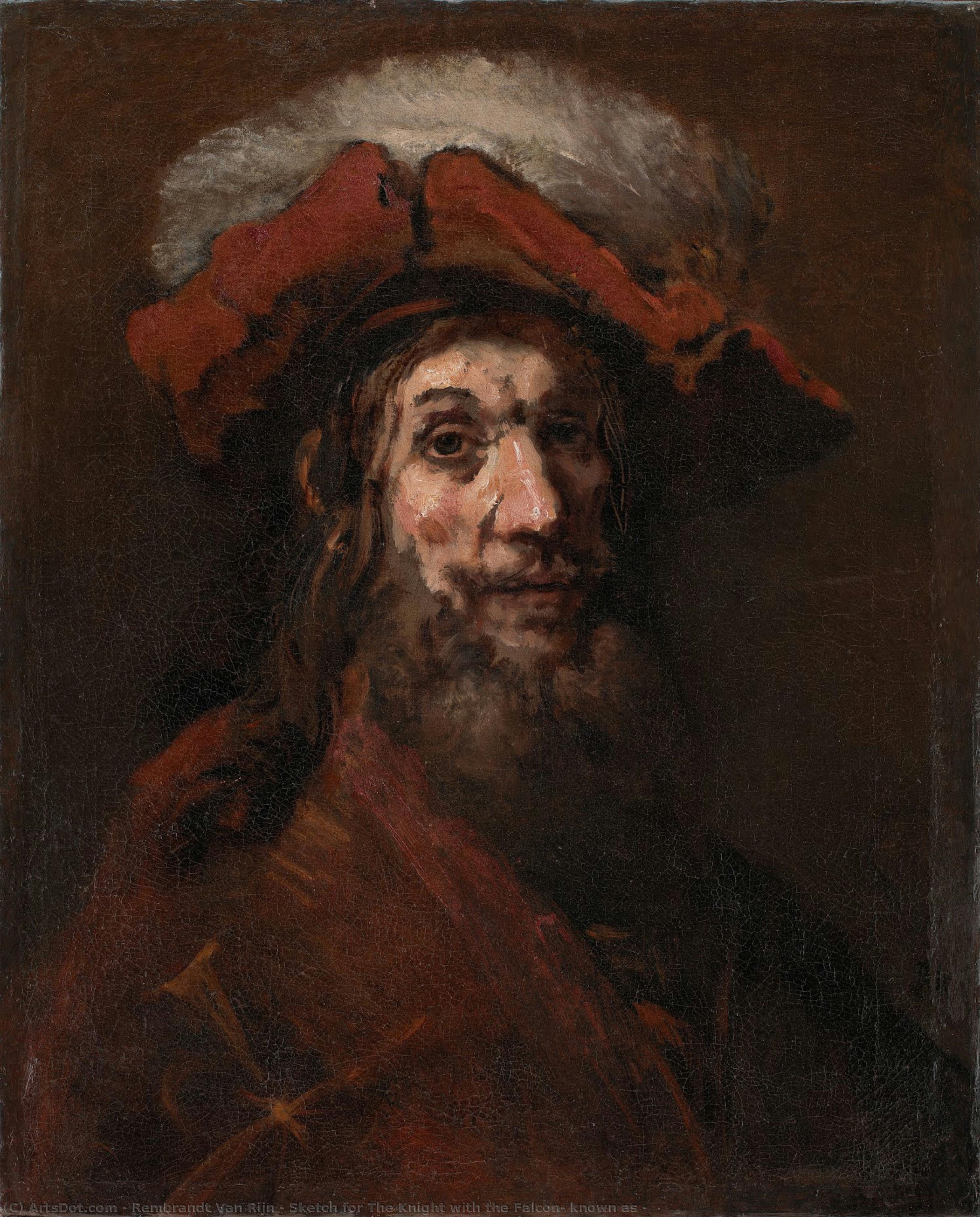 Sketch For The Knight With The Falcon, Known As — Rembrandt Van Rijn