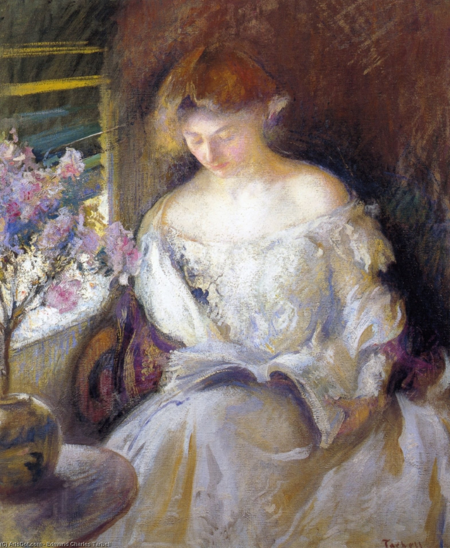 Girl Reading (by A Window) — Edmund Charles Tarbell