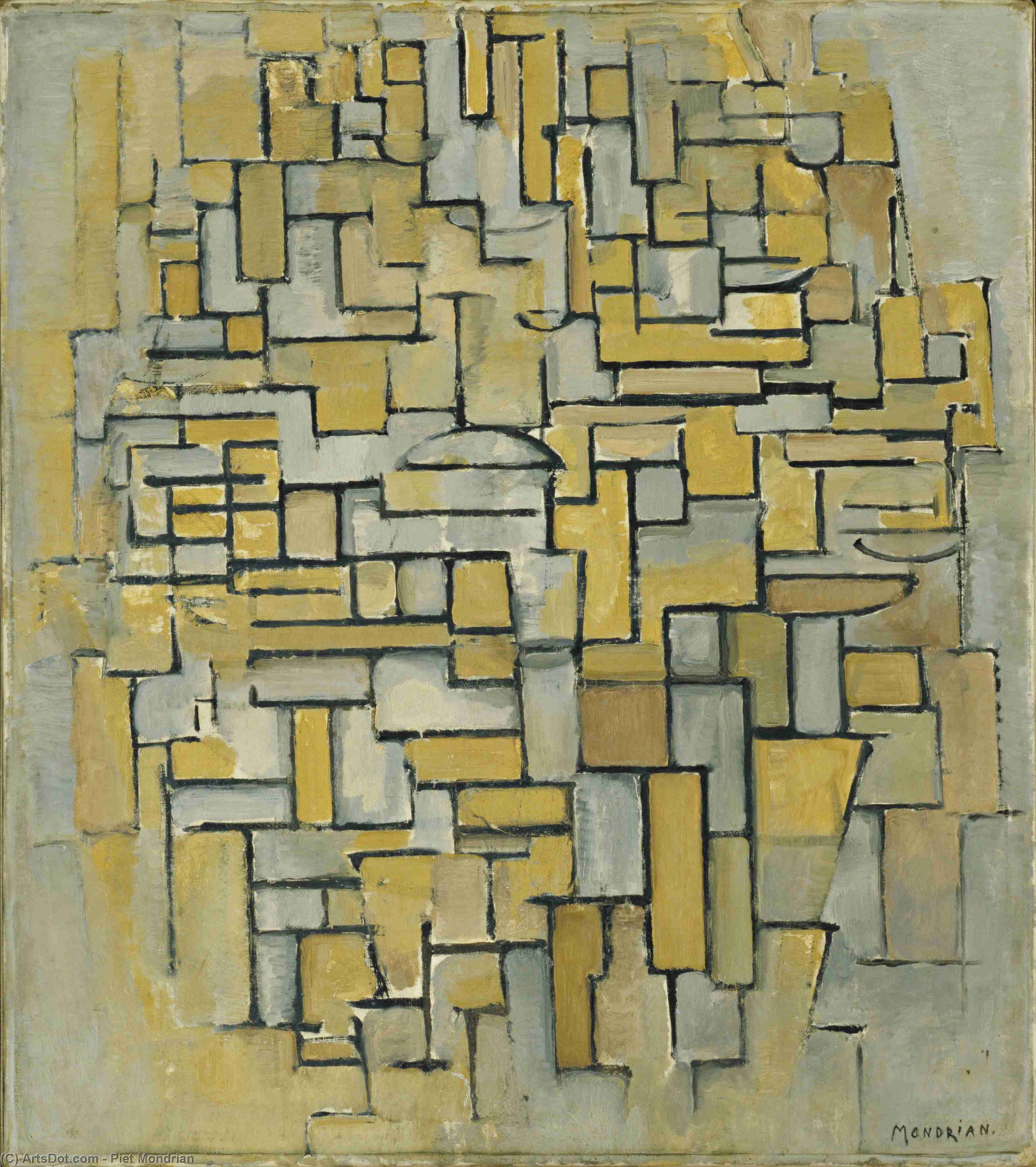 Composition In Brown And Gray — Piet Mondrian