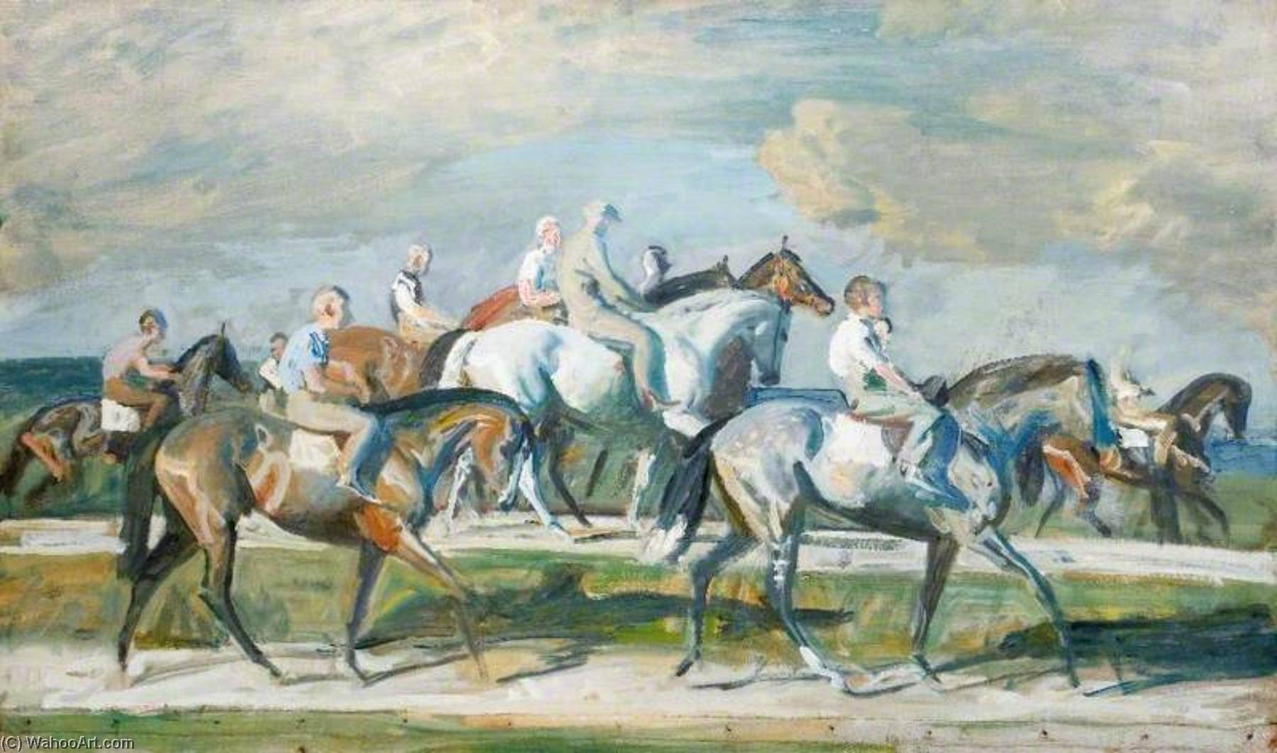 Exercising The Horses — Sir Alfred James Munnings