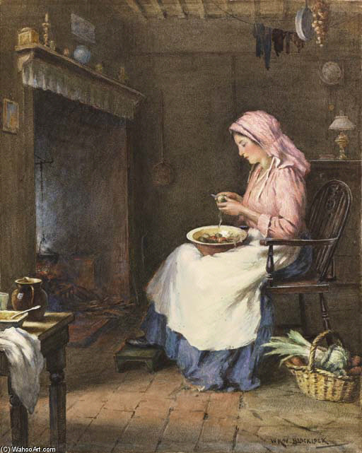 A Woman Peeling Vegetables — William Kay Blacklock