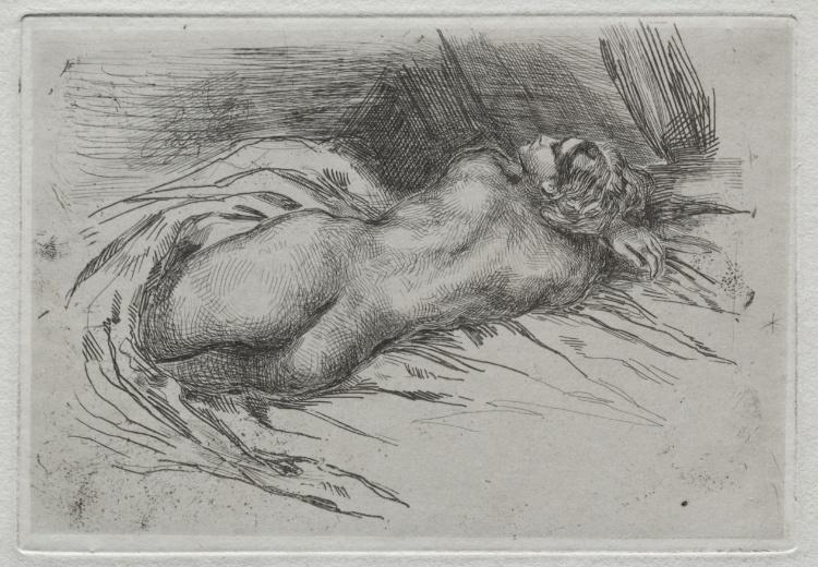 Study Of A Woman Seen From The Back — Eugène Delacroix