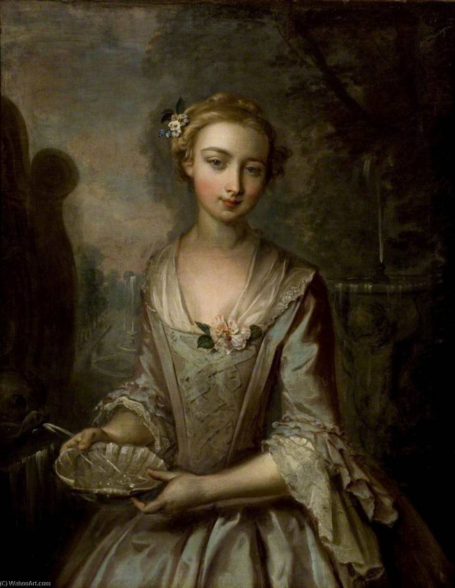 Young Woman With Scallop Shell (water) — Philippe Mercier
