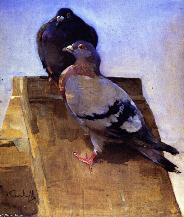 Pigeons On The Roof — Joseph Crawhall