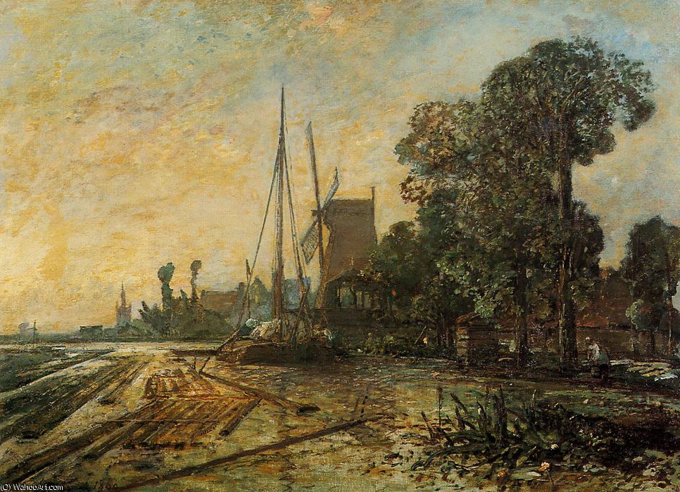 Windmill Near The Water — Johan Barthold Jongkind
