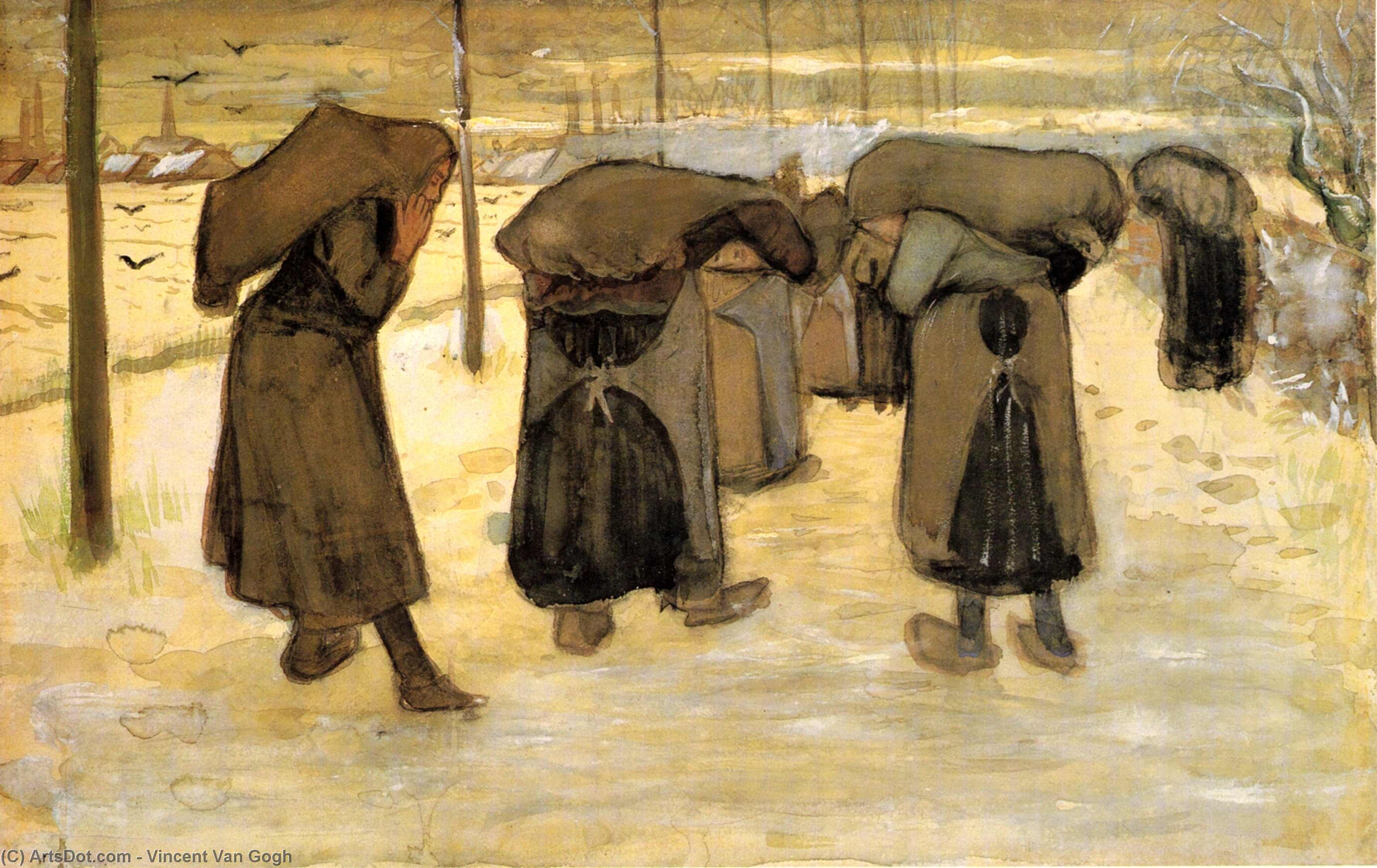 Miners' Wives Carrying Sacks Of Coal — Vincent Willem Van Gogh