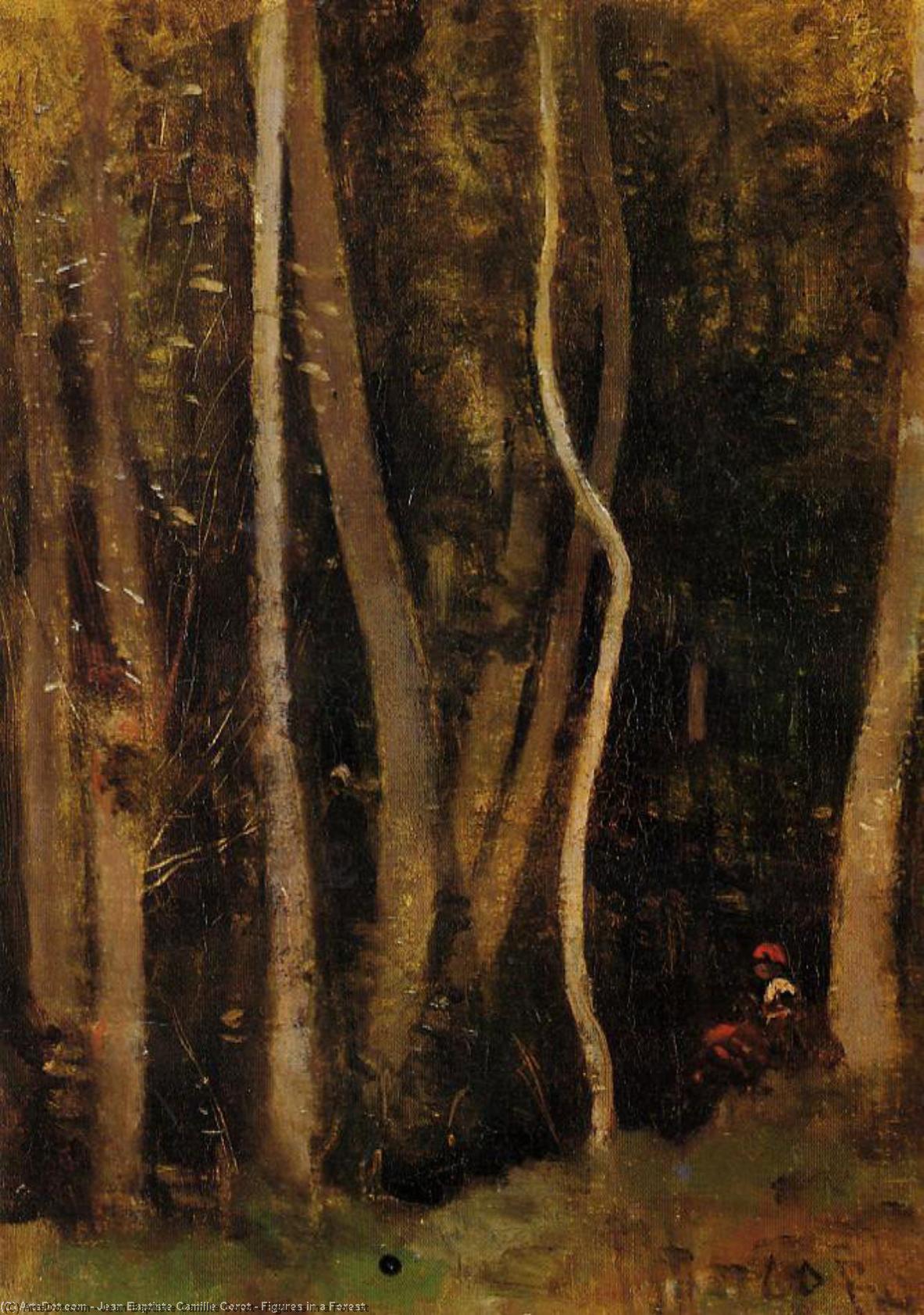 Figures In A Forest — Jean-baptiste-camille Corot