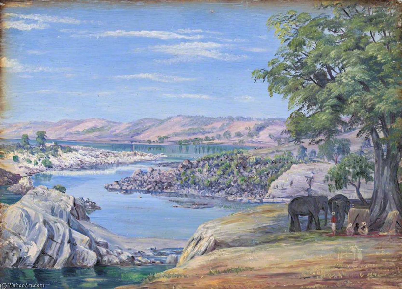River Above Marble Rocks, Jabalpur, Madhya Pradesh, India — Marianne North