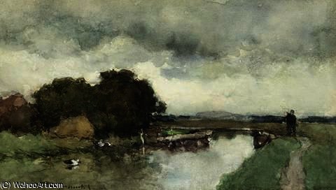 A Peasant In A Polder Landscape — Jan Weissenbruch