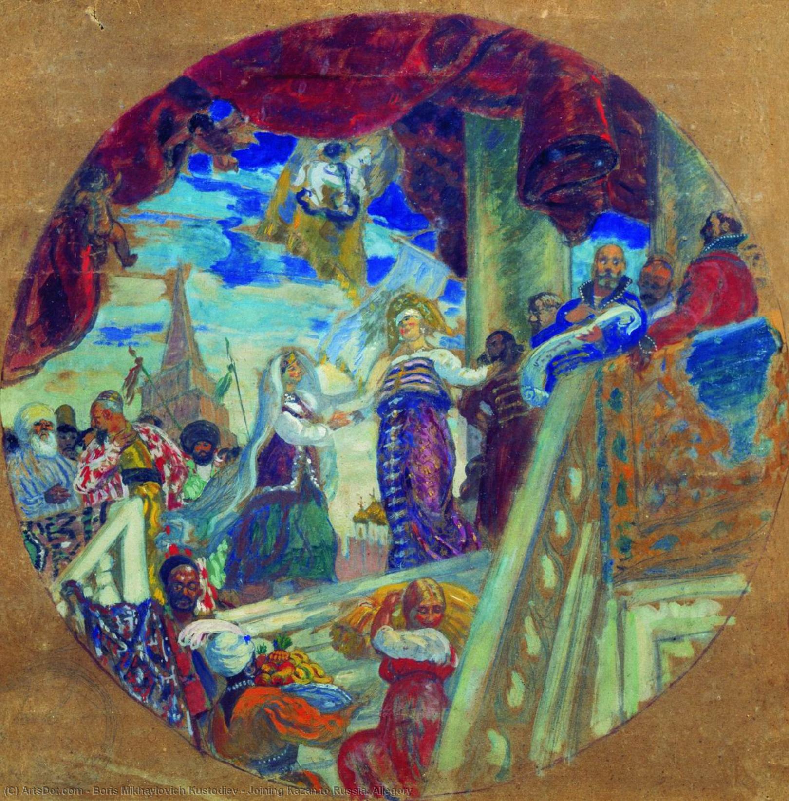 Joining Kazan To Russia. Allegory — Boris Mikhailovich Kustodiev