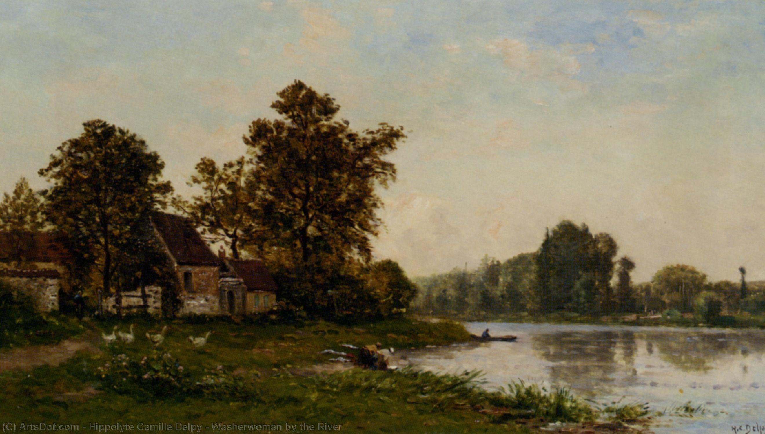Washerwoman By The River — Hippolyte Camille Delpy