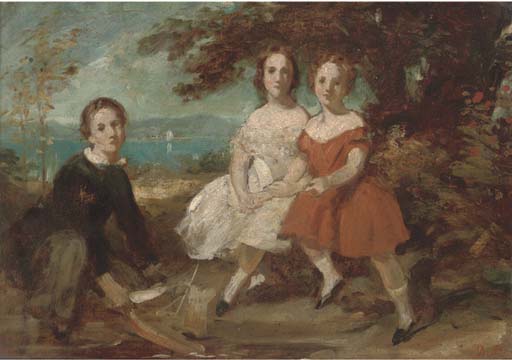A Group Portrait Of Three Children — Daniel Maclise