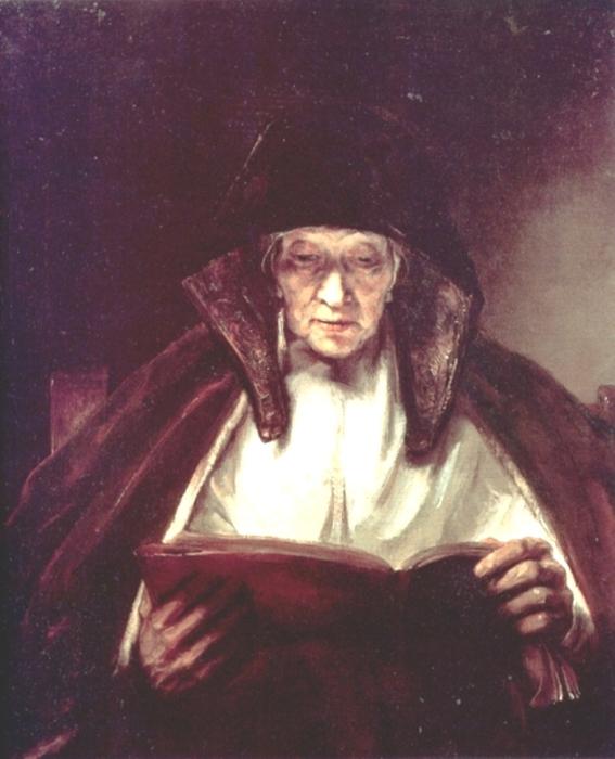 An Old Woman Reading — Rembrandt Van Rijn