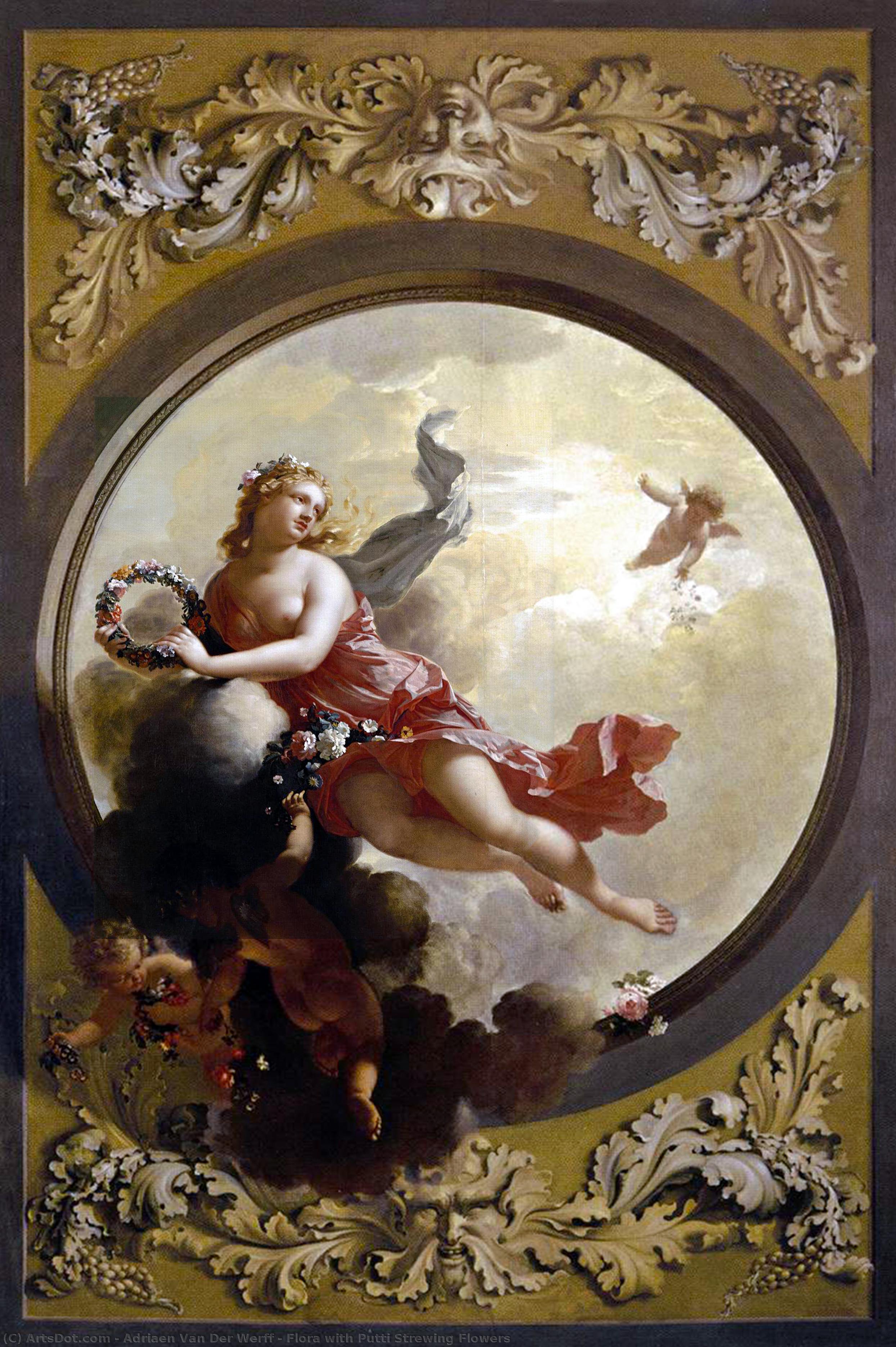 Flora With Putti Strewing Flowers — Adriaen Van Der Werff