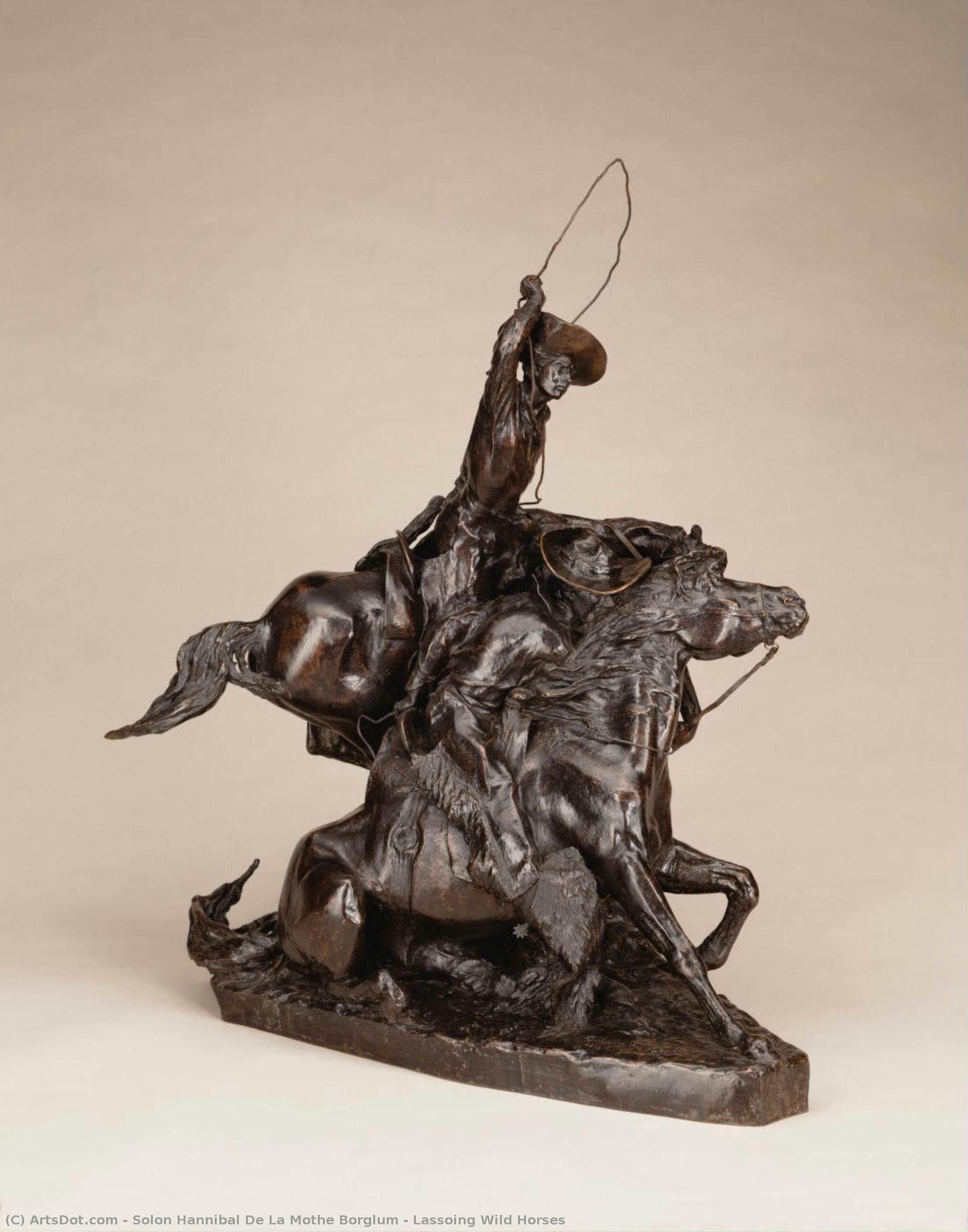 Lassoing Wild Horses — Solon Hannibal Borglum