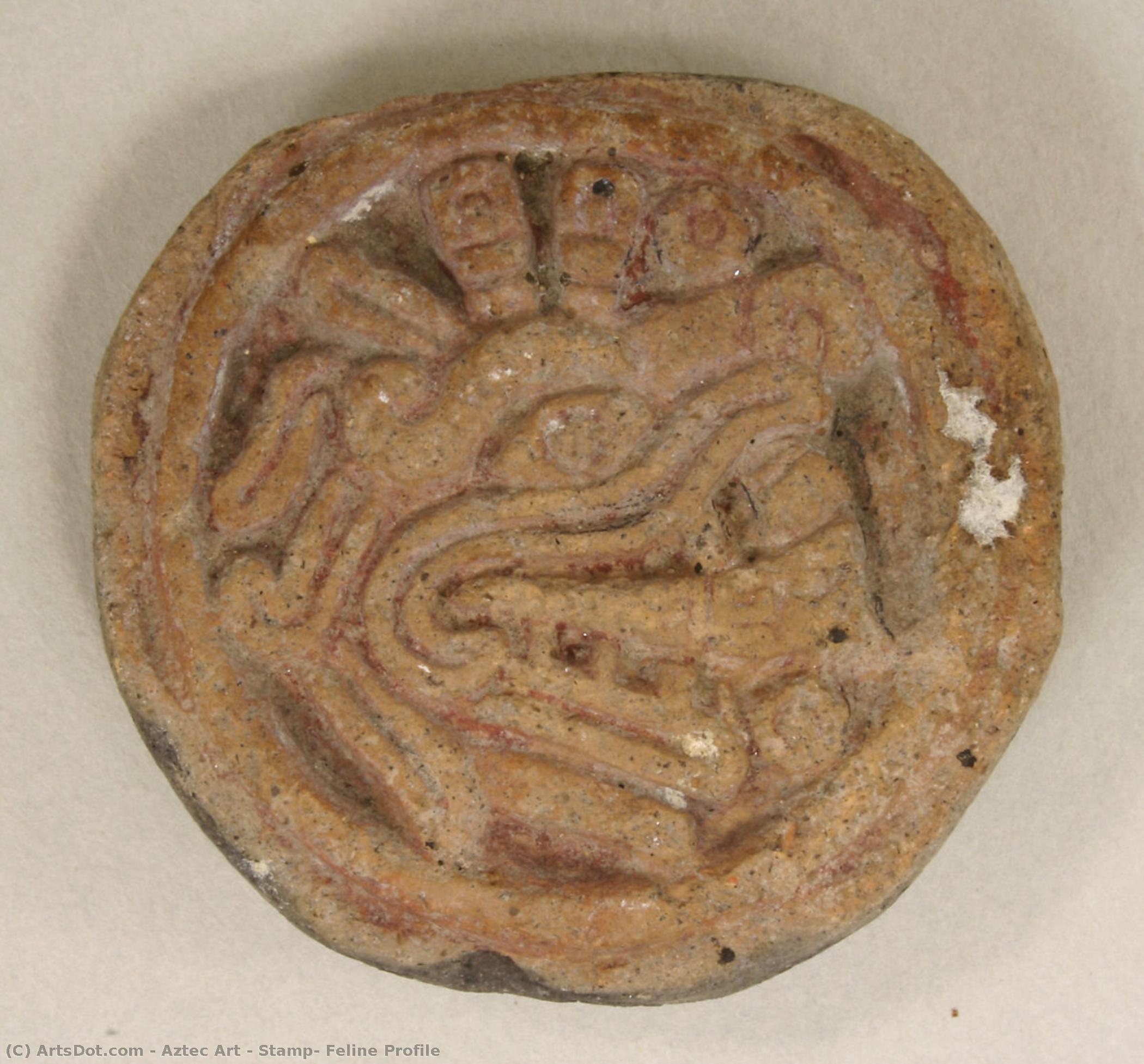 Stamp, Feline Profile — Aztec Empire