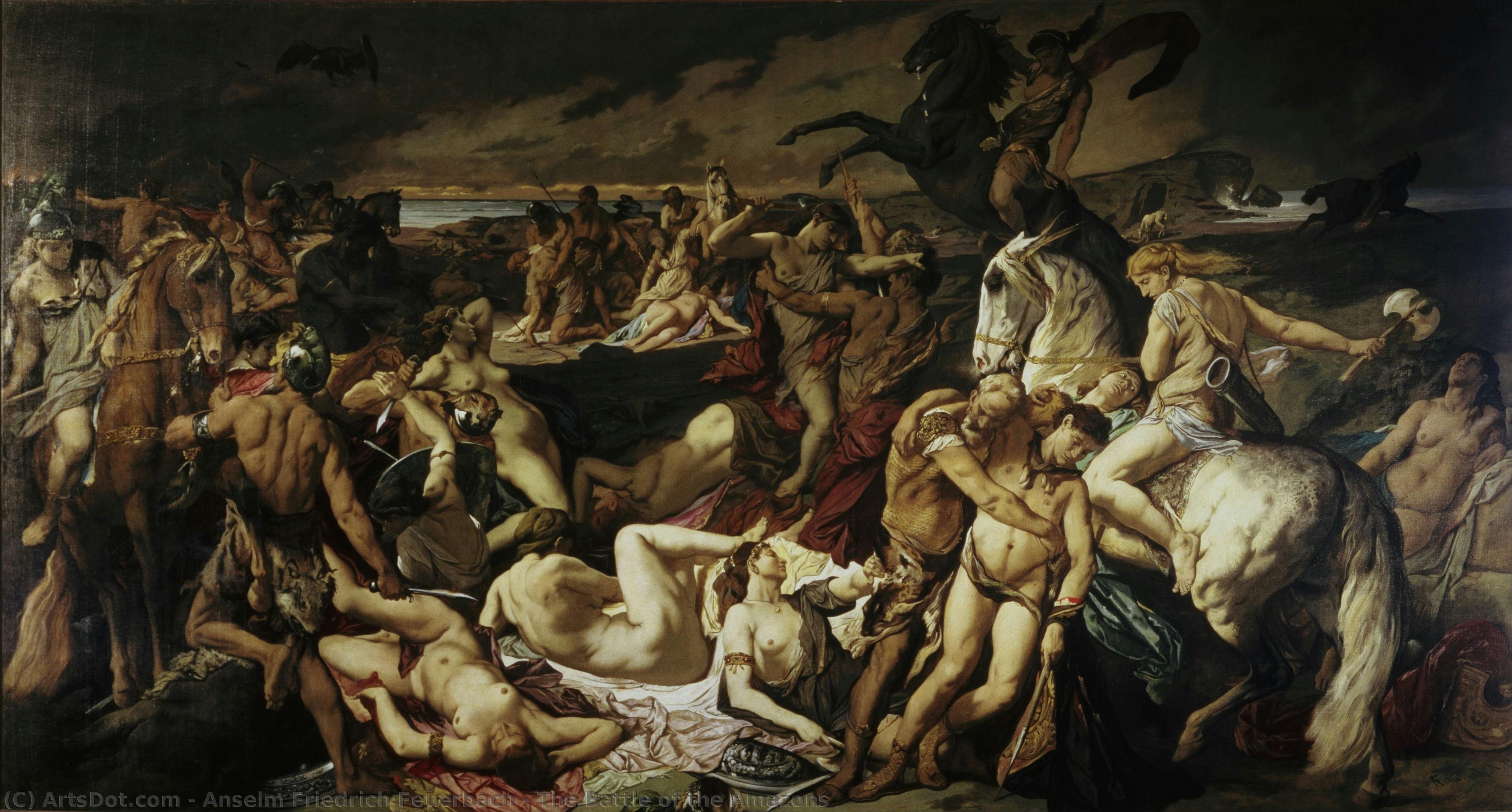Der Kampf Der Amazonen — Anselm Friedrich Feuerbach