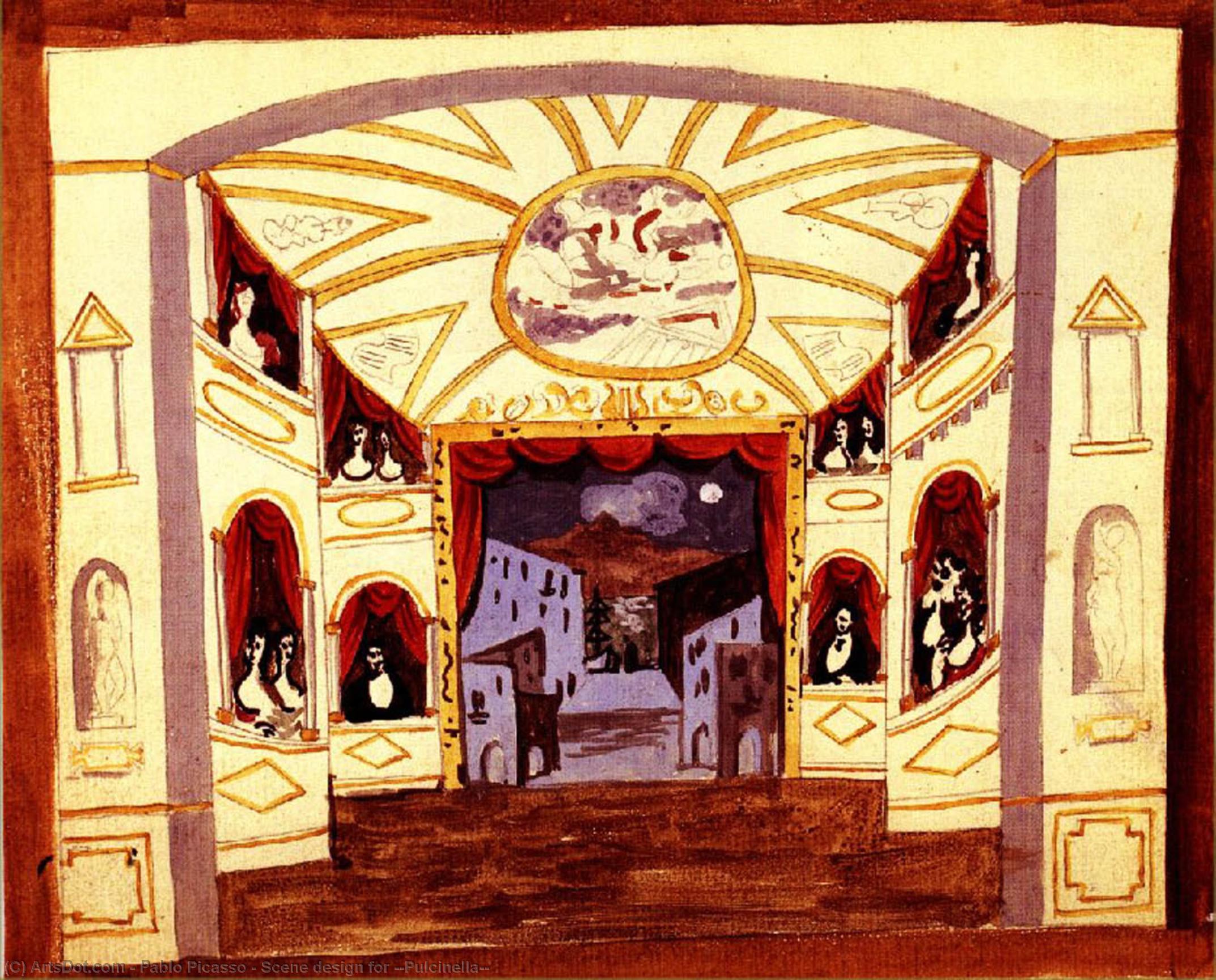 Scene Design For ''pulcinella'' — Pablo Picasso