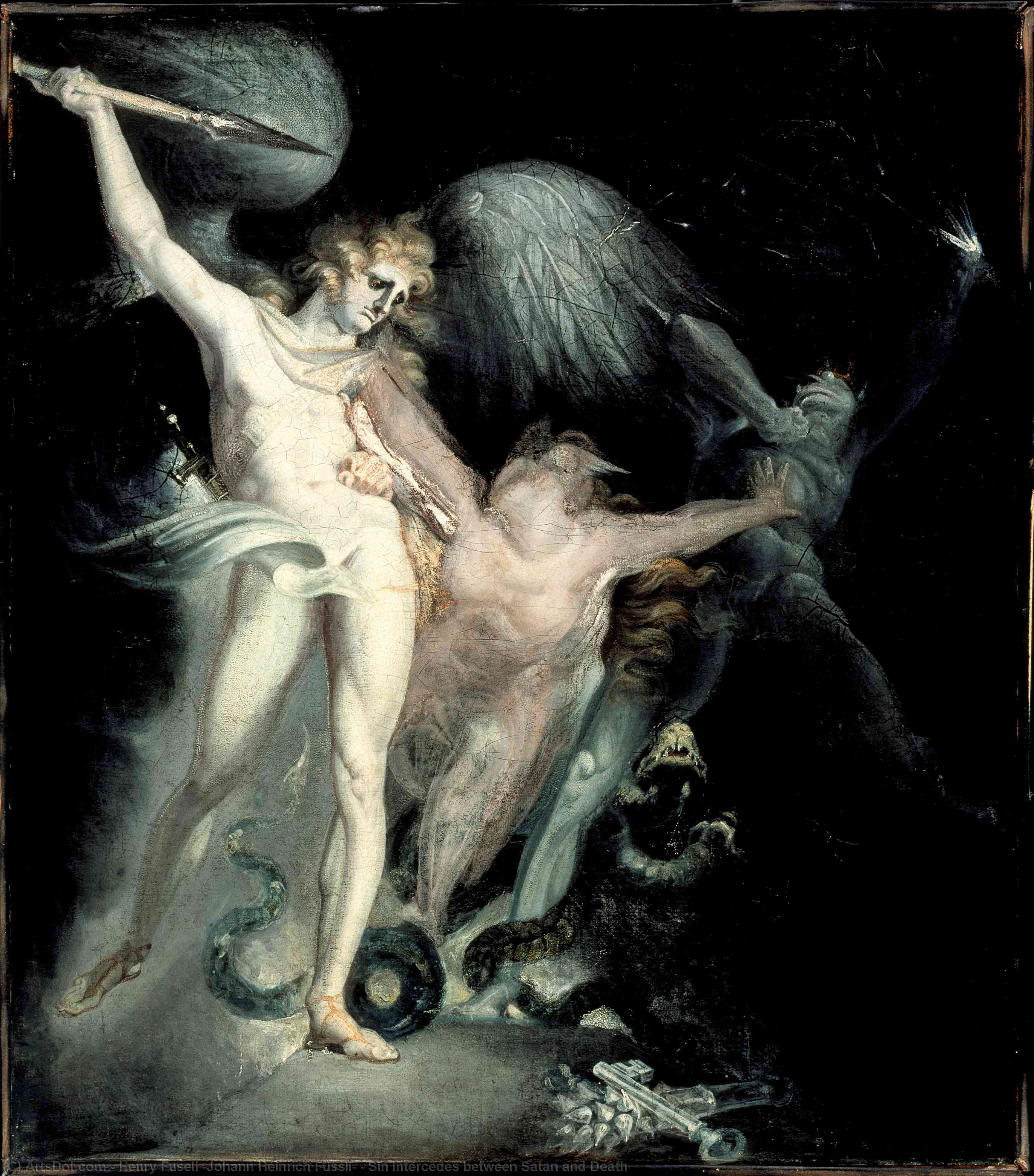 Sin Intercedes Between Satan And Death — Johann Heinrich Füssli