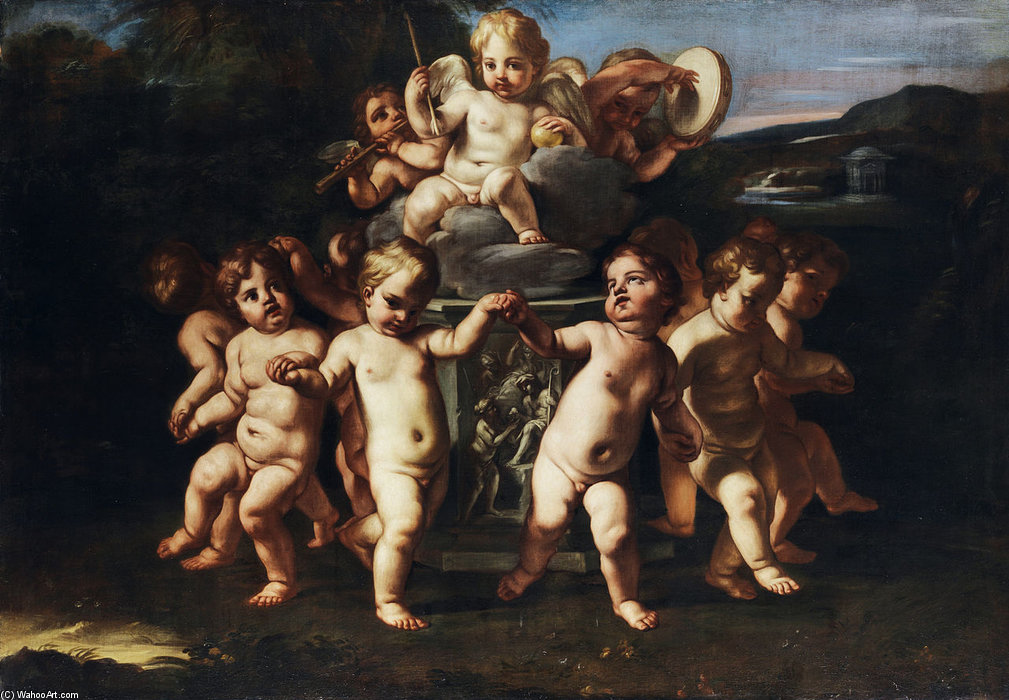 Der Triumph Amors. Ol Auf Leinwand — Carlo Cignani