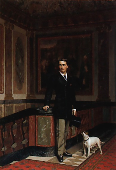 The Duc De La Rochefoucauld-doudeauville With His Terrier — Jean-léon Gérôme