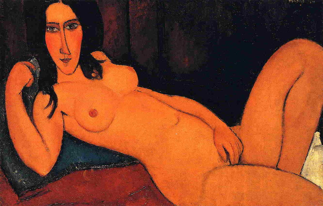 Reclining Nude With Loose Hair — Amedeo Clemente Modigliani
