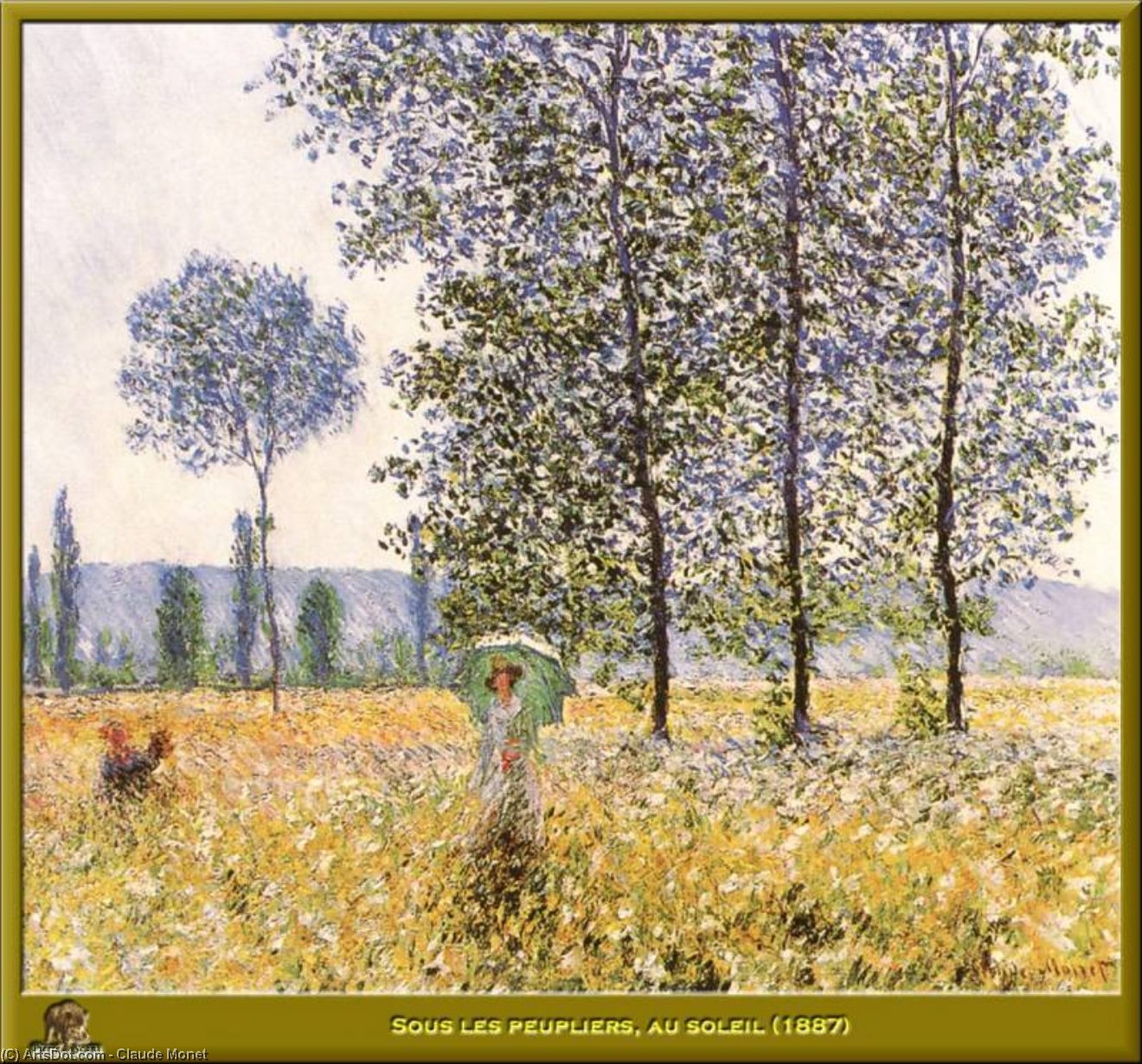 Sous Les Peupliers Au Soleil — Claude Monet