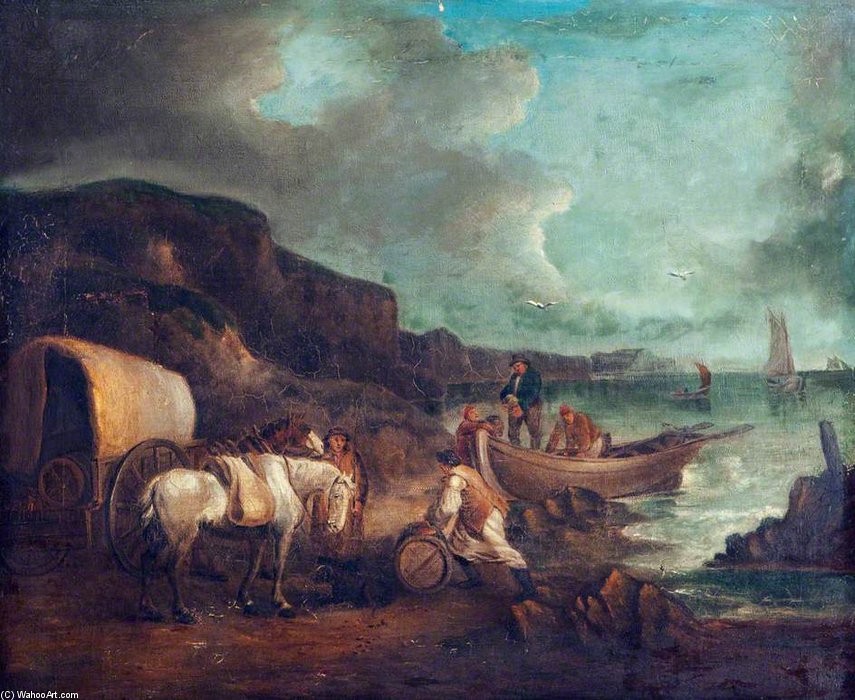 Smugglers, Coastal Scene — George Morland