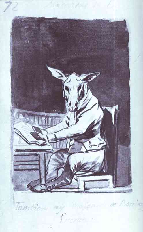 Mescaras De B. Tambien Ay Mescaras De Borricos Literatos (masks Of B. There Are Also — Francisco José De Goya Y Lucientes