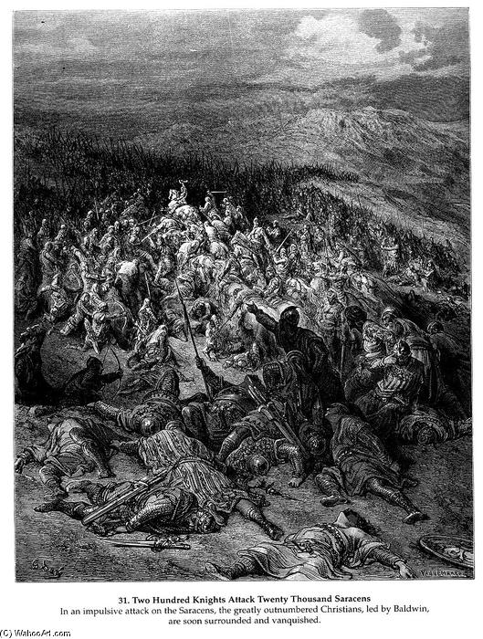 Two Hundred Knights Attack Twenty Thousand Saracens — Paul Gustave Doré