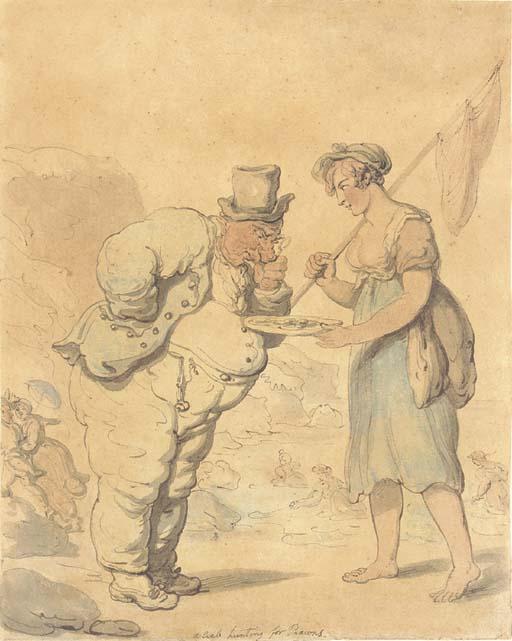 A Crab Hunting For Prawns — Thomas Rowlandson