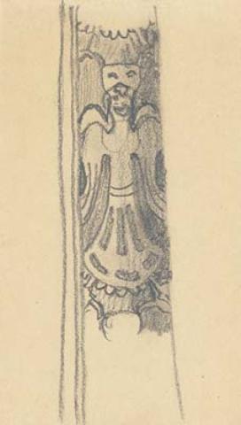 Sketch Of Ornamental Figure With Wings — Nicholas Roerich
