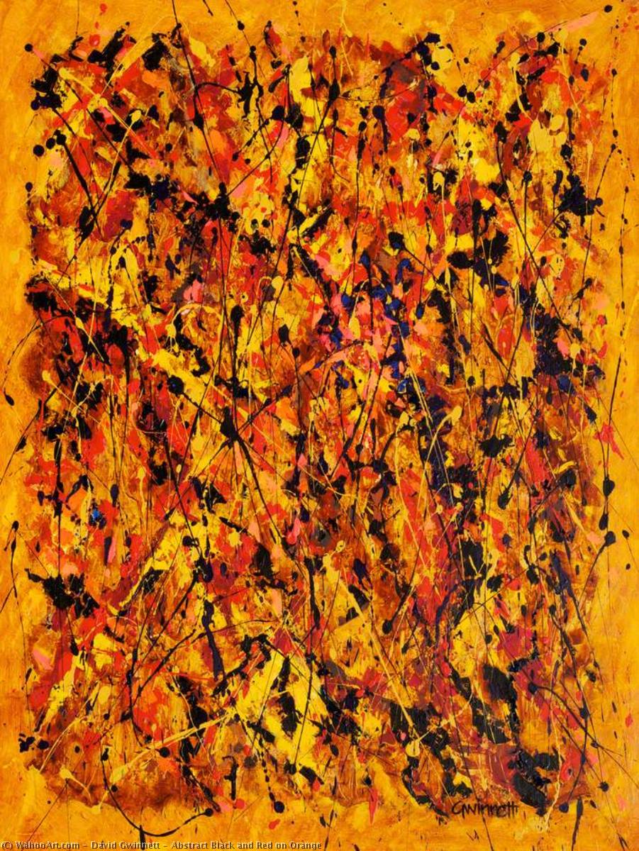 Abstract Black And Red On Orange — David Gwinnett