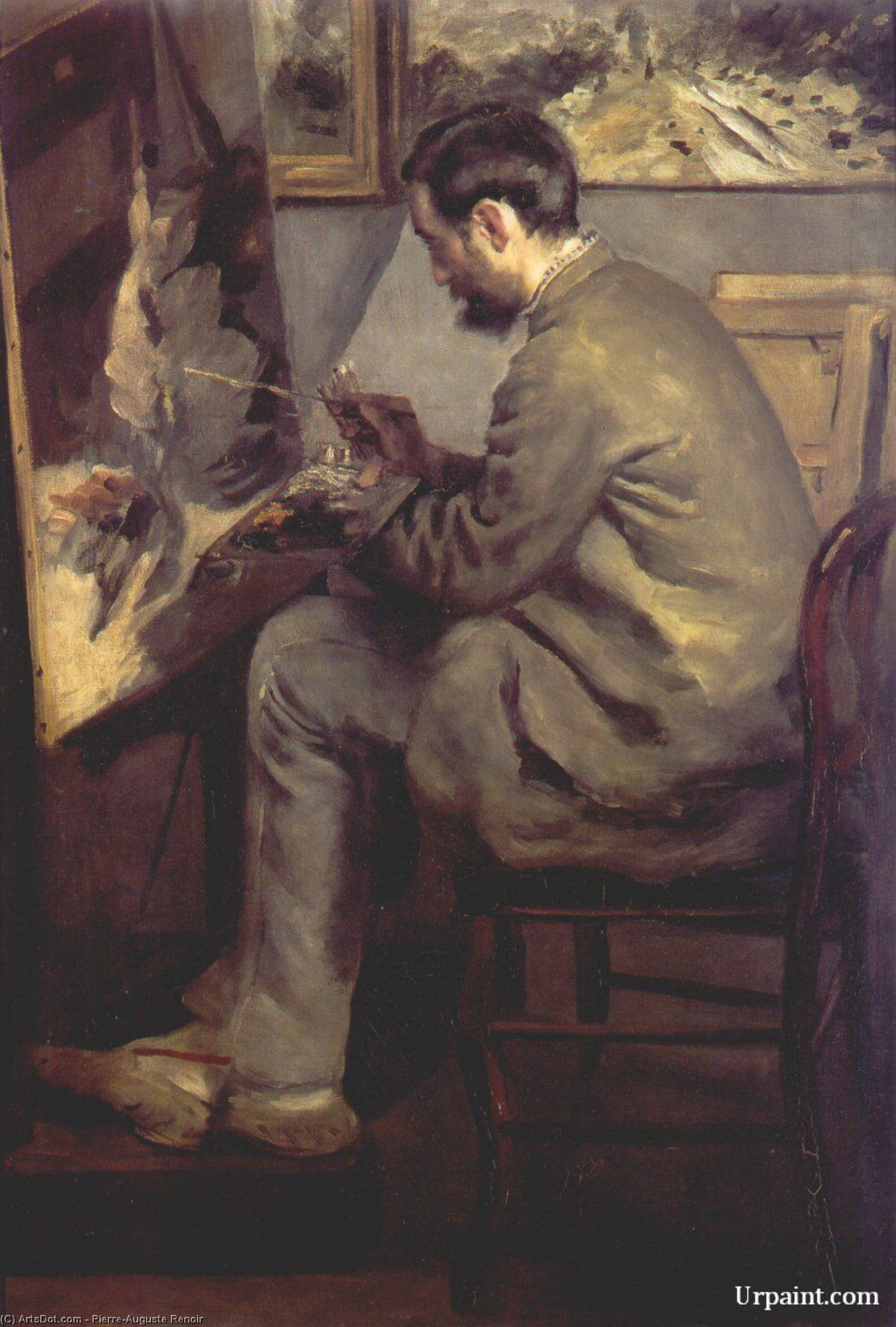 Frederic Bazille Painting The Heron (frederic Bazille At His Easel) — Pierre-auguste Renoir
