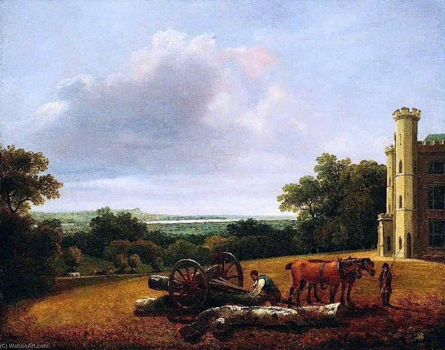 Loading A Timber Wagon In The Park Of Cave Castle, East Riding Of Yorkshire — George Arnald