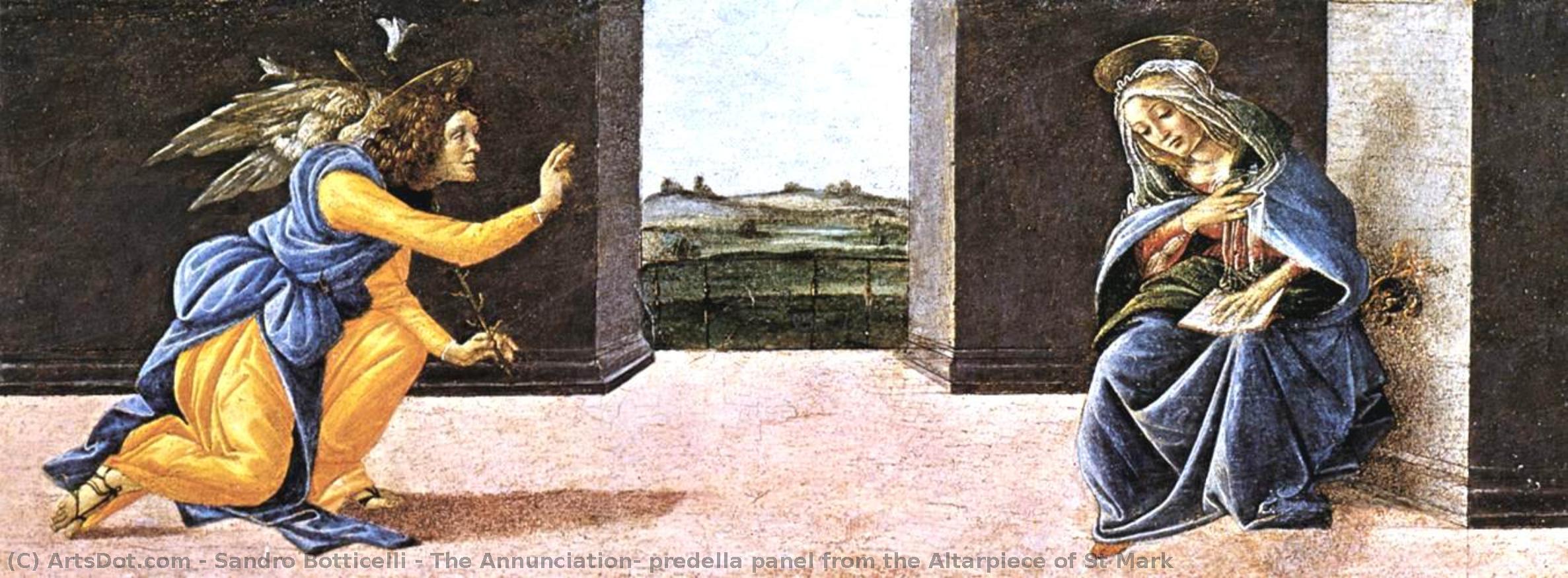 The Annunciation, Predella Panel From The Altarpiece Of St Mark — Sandro Botticelli