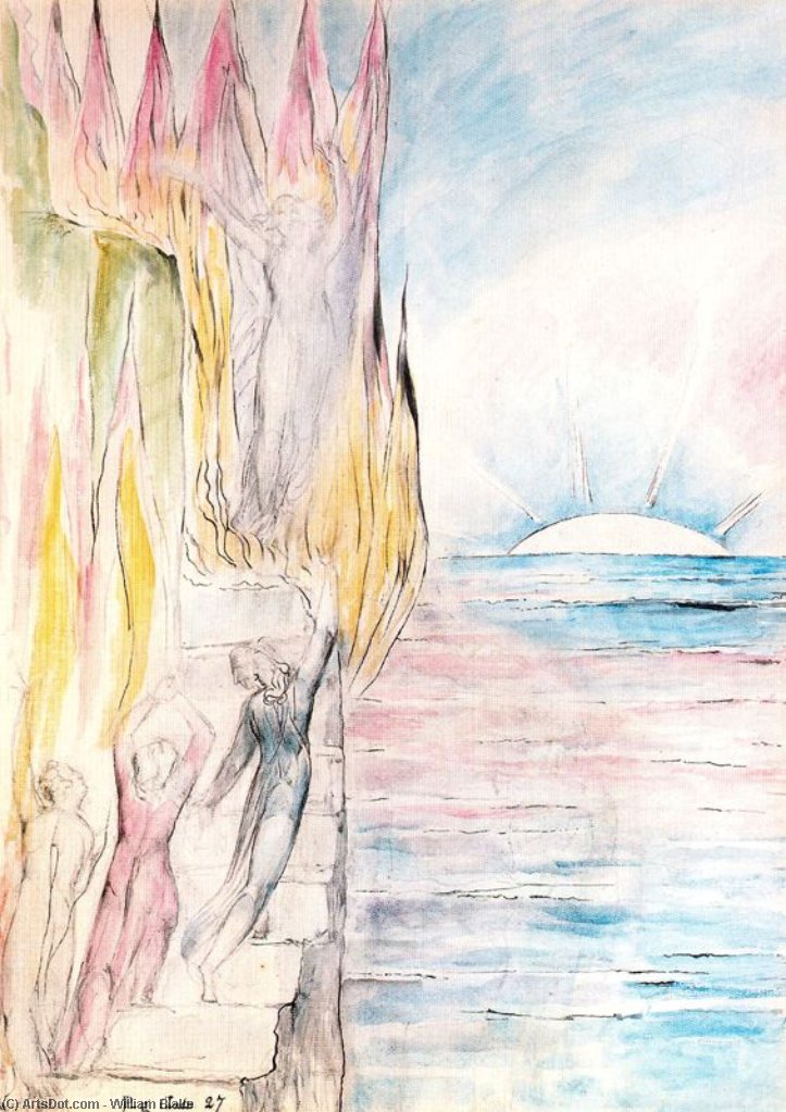 The Angel Invites Dante To Enter Into Flames — William Blake